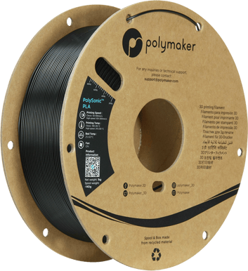 Polymaker PolySonic PLA 1.75mm - 1 kg - Svart