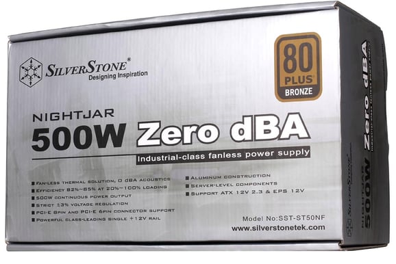 Silverstone ST50NF 500W Passivt 80+ Bronze