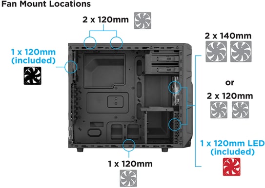 Corsair Carbide SPEC-03 Röd LED