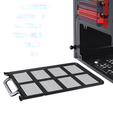 Phanteks Eclipse P300 Tempered Glass Svart/Röd