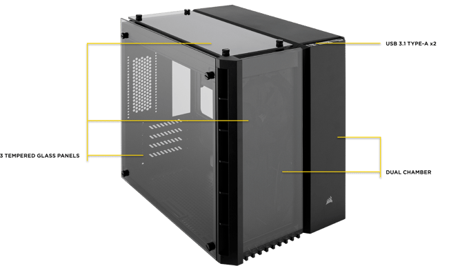 Corsair Crystal 280X Svart
