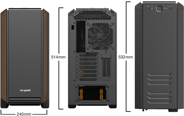 be quiet! Silent Base 601 Fönster Orange
