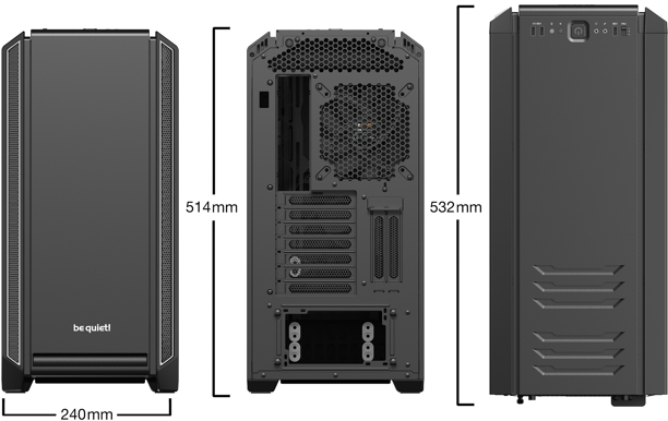 be quiet! Silent Base 601 Fönster Silver