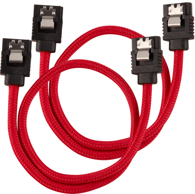 Corsair SATA-kabel Rak Röd 30cm 2-pack