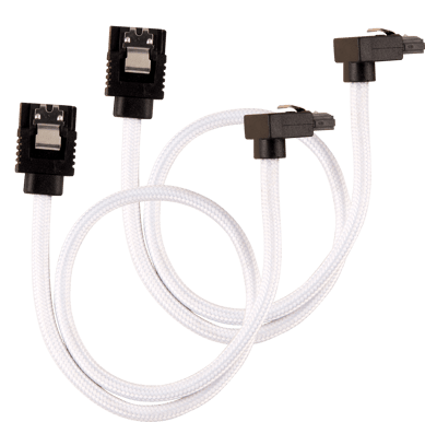 Corsair SATA-kabel Vinklad Vit 30cm 2-pack