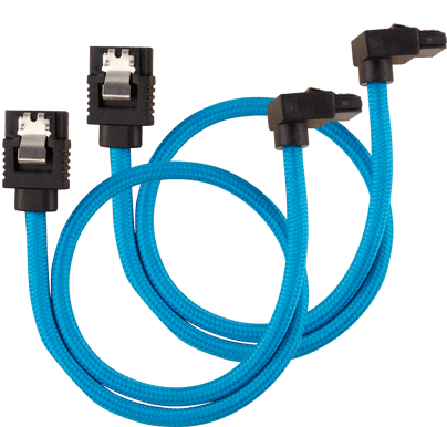 Corsair SATA-kabel Vinklad Blå 30cm 2-pack