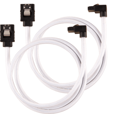 Corsair SATA-kabel Vinklad Vit 60cm 2-pack