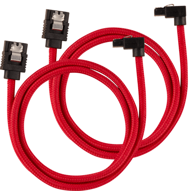 Corsair SATA-kabel Vinklad Röd 60cm 2-pack