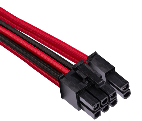 Corsair Sleevad PCIe-kabel Single Typ 4 Gen 4 -Svart/Röd