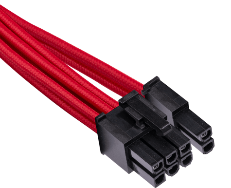 Corsair Sleevad PCIe-kabel Dual Typ 4 Gen 4 -Röd