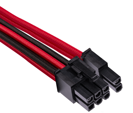 Corsair Sleevad PCIe-kabel Dual Typ 4 Gen 4 -Svart/Röd