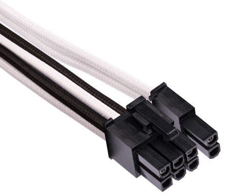 Corsair Sleevad PCIe-kabel Dual Typ 4 Gen 4 -Svart/Vit
