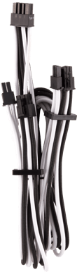 Corsair Sleevad PCIe-kabel Dual Typ 4 Gen 4 -Svart/Vit