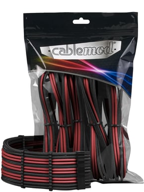 CableMod PRO ModMesh Extension Kit - Svart/Blodröd