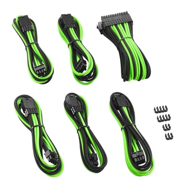 CableMod PRO ModMesh Extension Kit - Svart/Ljusgrön