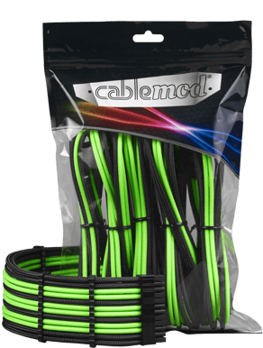 CableMod PRO ModMesh Extension Kit - Svart/Ljusgrön