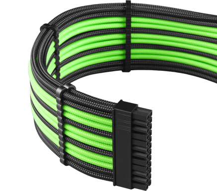 CableMod PRO ModMesh Extension Kit - Svart/Ljusgrön