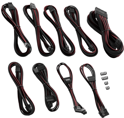 CableMod PRO ModMesh C-Series Kit AXi/HXi/RM - Svart/Blodröd