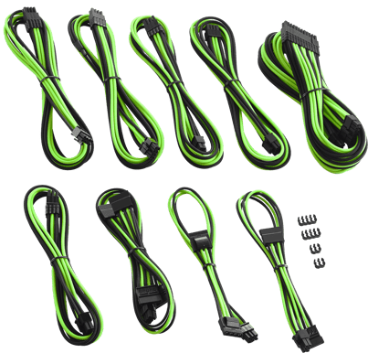 CableMod PRO ModMesh C-Series Kit AXi/HXi/RM - Svart/Ljusgrön