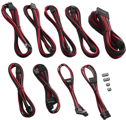 CableMod PRO ModMesh C-Series Kit AXi/HXi/RM - Svart/Röd