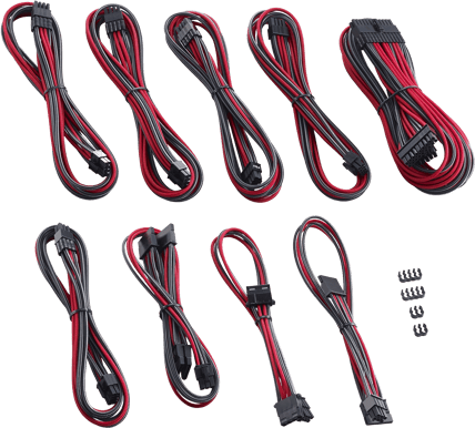 CableMod PRO ModMesh C-Series Kit RMi/RMx/RM - Carbon/Röd