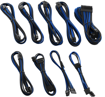 CableMod PRO ModMesh RT-Series Kit - Svart/Blå
