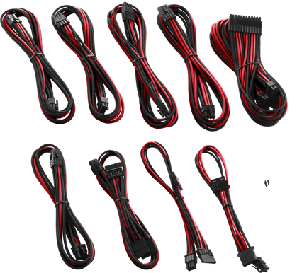 CableMod PRO ModMesh RT-Series Kit - Svart/Röd