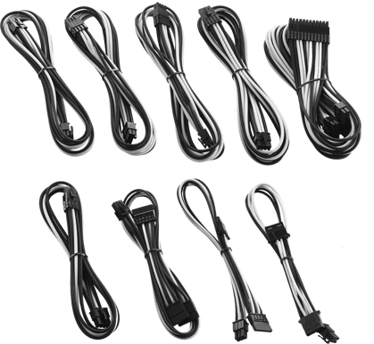 CableMod PRO ModMesh RT-Series Kit - Svart/Vit