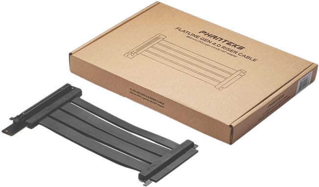 Phanteks Flatline Gen 4 Riser 220mm  90°-vinkel Svart