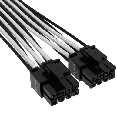 Corsair Sleevad 12VHPWR PCIe 5.0 Gen 5 Svart/Vit