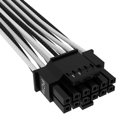 Corsair Sleevad 12VHPWR PCIe 5.0 Gen 5 Svart/Vit