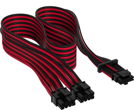 Corsair Sleevad 12VHPWR PCIe 5.0 Gen 5 Svart/Röd