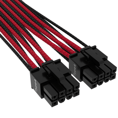 Corsair Sleevad 12VHPWR PCIe 5.0 Gen 5 Svart/Röd