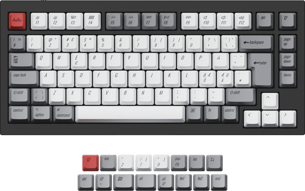 Keychron Q1/Q2/K2 PBT Retro Keycap set ISO Nordic