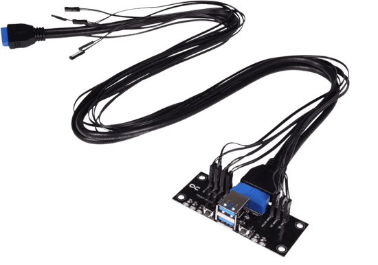 Alphacool ES Front I/O-Panel with USB 3.0 and cable kit for Servercases
