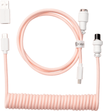 Keychron Coiled Aviator Cable Ljusrosa