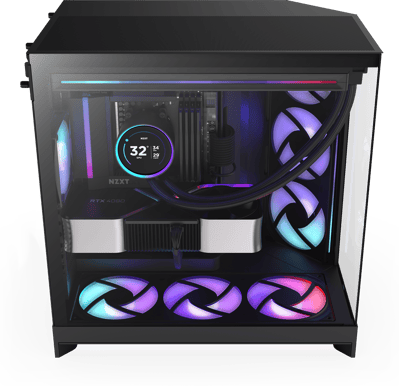NZXT H9 Flow RGB 2025 Svart
