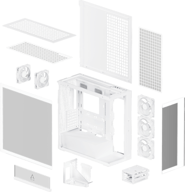 Arctic Xtender Vertikalt Grafikkort Vit