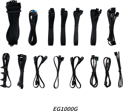 Lian Li Edge Gold 1000W Svart med USB-hub