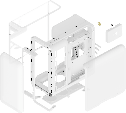Hyte X50 Tempered Glass Snow White