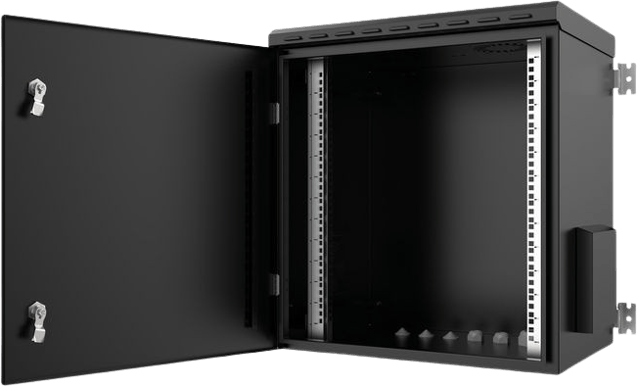 Lanview by Logon 19'' 12U Rack 600 x 450mm Wallmount IP55 Svart
