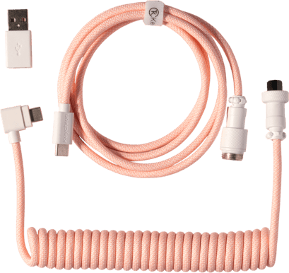 Keychron Coiled Aviator Cable 8K Ljusrosa