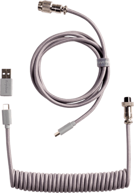 Keychron Coiled Aviator Cable 8K Rak Grå
