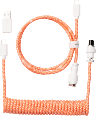 Keychron Coiled Aviator Cable 8K Rak Rosa/Orange