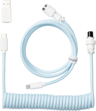 Keychron Coiled Aviator Cable 8K Rak Ljusblå