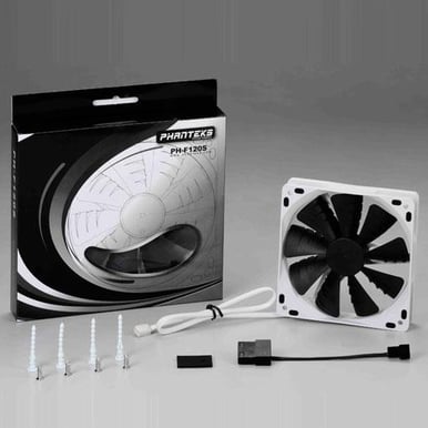 Phanteks PH-F120S-WT 120mm Svart/Vit