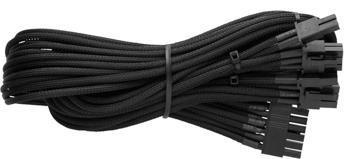 Corsair AX850/750/650 sleeved cables, Svart
