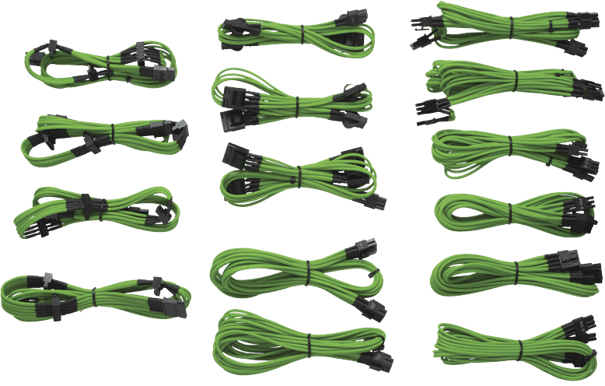 Corsair Sleeved cables, Grön