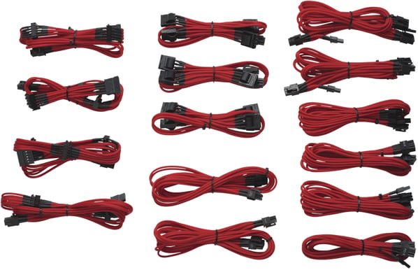 Corsair Sleeved cables, Röd