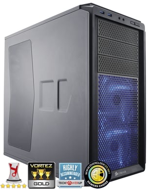 Corsair Graphite 230T Grå/Svart Blå LED, Fönster